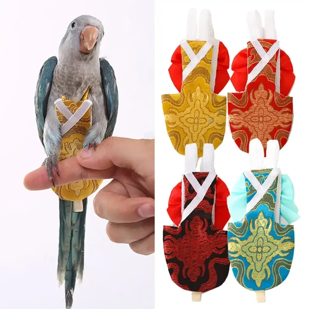 Vintage Bird Clothes for Cockatiel Pigeons - Festival Dress up Diaper with Feces Pocket - Party Costume Dedicated Products