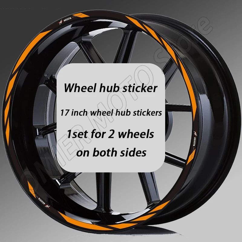 17” Reflective Motorcycle Rim Wheel Hub Sticker Decals For Acusta mv Rush 1000 Dragster 800 RR DRAGSTER 800 SCS F3