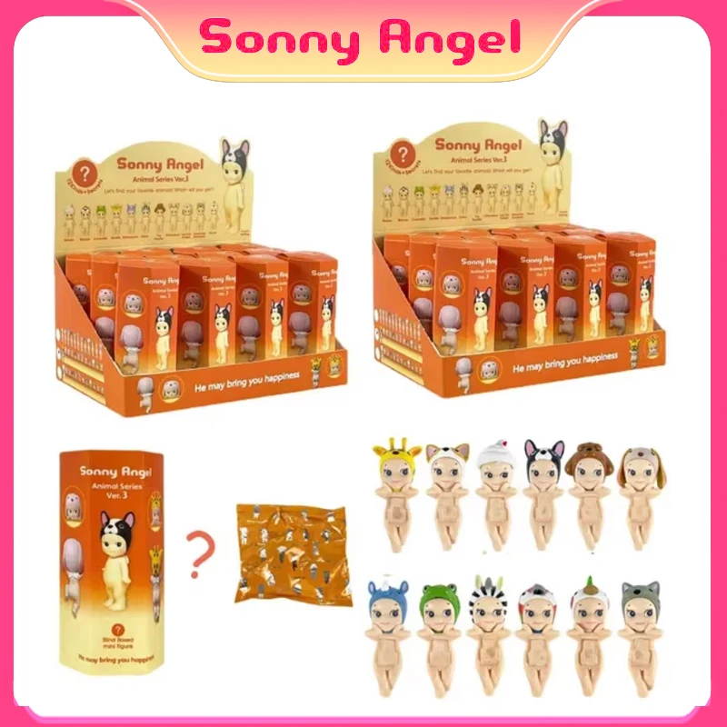 Sonny Angel Lying Down Hippers Action Figures Cute Kawaii Mysterious Surprise Toy Anime Model Doll Children Christmas Gifts