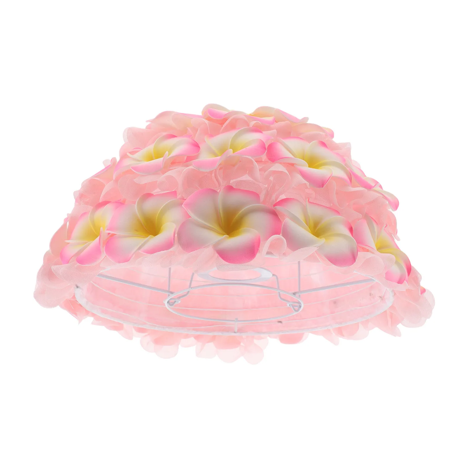 

Fabric E27 Plumeria Ceiling Lampshade 3D Soft Floral Design Hawaiian Style Decorative Lamp Shade for Bedroom Dining Living Room