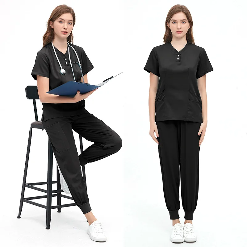 Scrub uniformi mediche donne Scrub top Joggers accessori per infermiere ospedale clinica odontoiatrica salone di bellezza Spa abbigliamento da lavoro