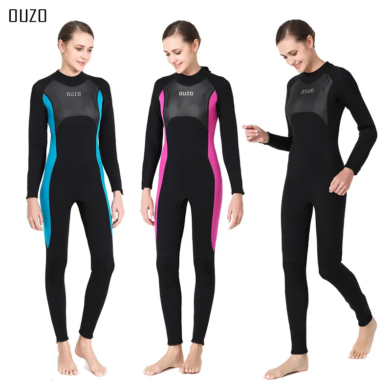 Women Men Wetsuit 3mm, Neoprene Wet Suits Back Zip in Cold Water Full Body Scuba Dive Suit for Diving Snorkeling Surfing