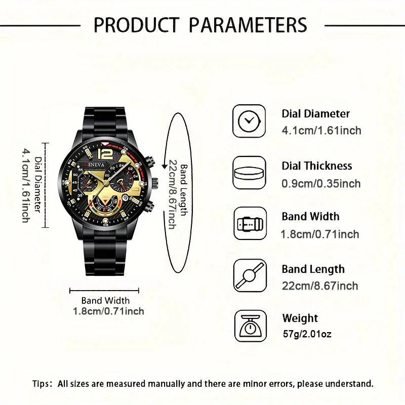 3Piece Elegant Quartz Watch & Accessory Set | Versatile Daily Wear Gift for Friends & Family