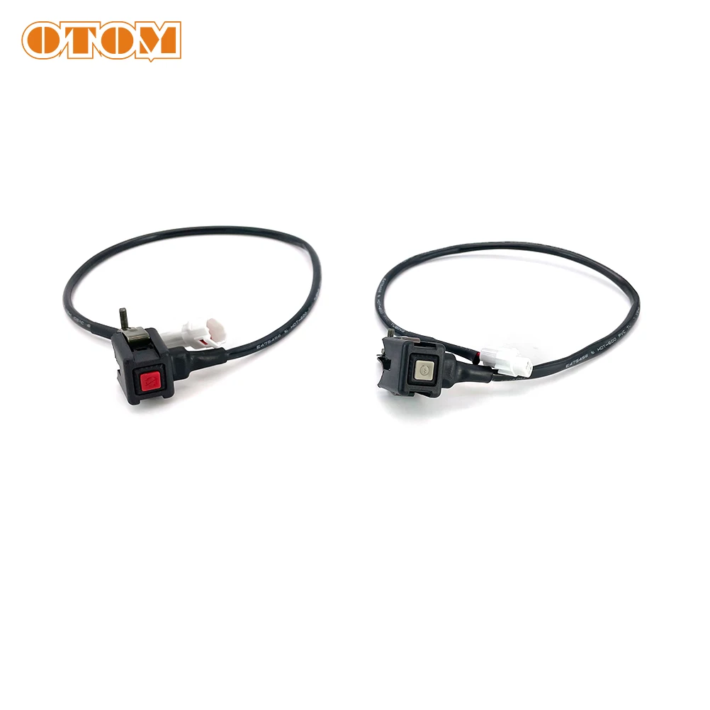 OTOM Universal Motorcycle Engine Starter And Kill Switch Motorbike Accessories Light ON OFF Button ATV Bike Two Core Wire