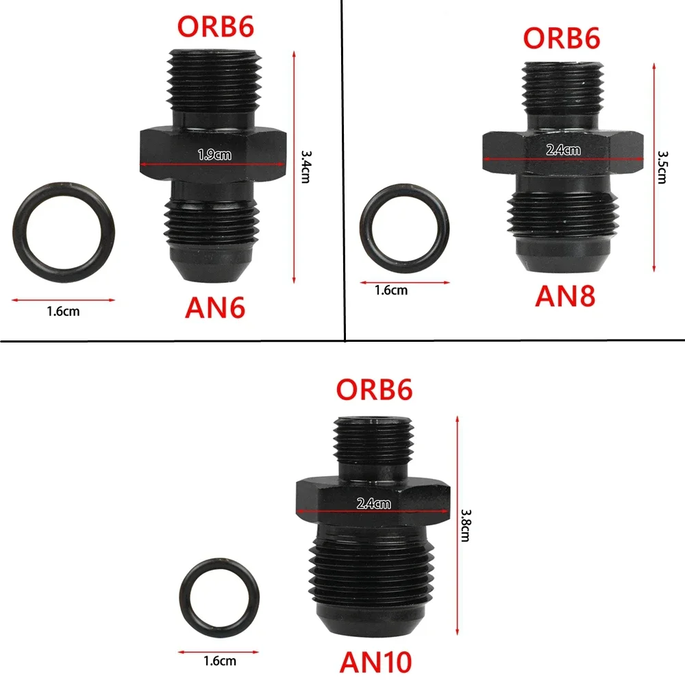 AN6 AN8 AN10 ORB Aluminum Male Flare Union Nitrous Oil Fuel Hose End Adapter Fitting Straight AN Male To AN Male Coupler