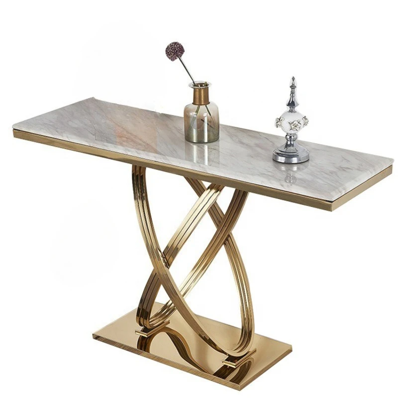 

Stainless steel entrance table is decorated against the wall, entrance entrance cabinet strip table