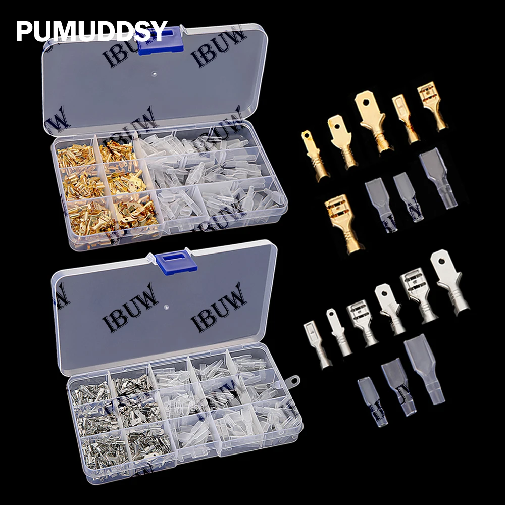 270PCS/box 2.8mm 4.8mm 6.3mm Crimp Terminals Insulated Seal Electrical Wire Connectors Crimp Terminal Connector Assortment Kit
