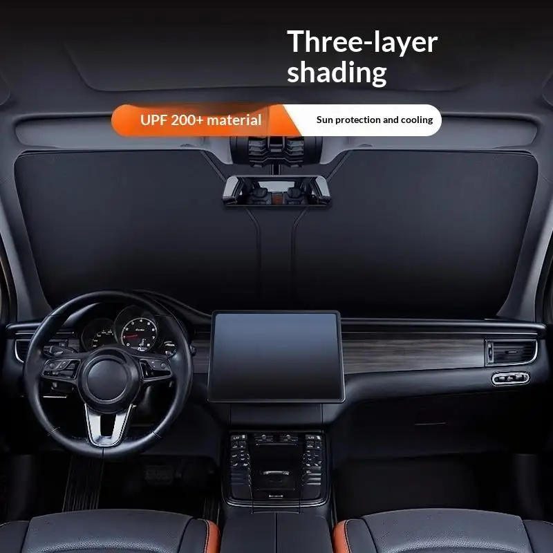 Car Sun Shade Front Window 1Pcs Foldable Easy Installation Visor Curtain UV Protection for Sedan SUV Parking