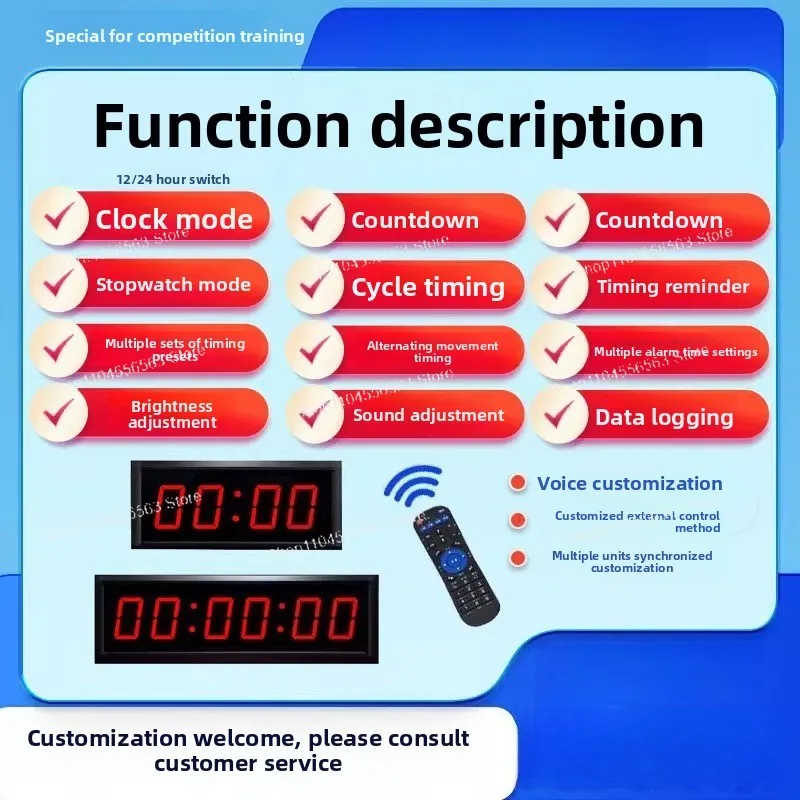 ساعة توقيت بالضغط LED على مستوى الدخول - مؤقت إلكتروني متعدد الوظائف للرياضات الهواة والمناسبات الصغيرة