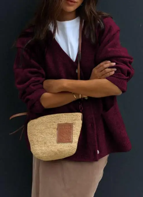 

Women's Casual Long-Sleeve Jacket Daily Female Minimalist High-End Sweater Coat Autumn Woman Fashion Loose Knitted Cardigan