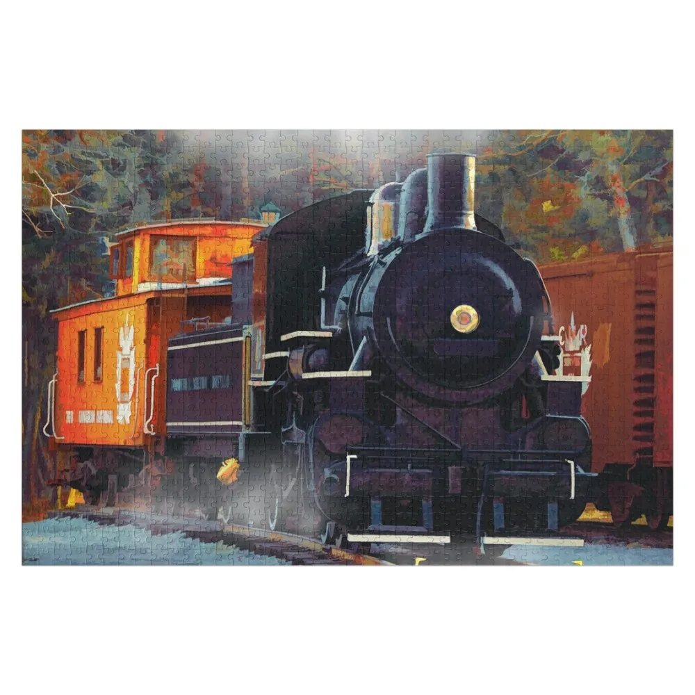 

The Rail Yard - Steam Train Jigsaw Puzzle Photo Personalized Gifts For Children Custom Wooden Gift Anime Puzzle