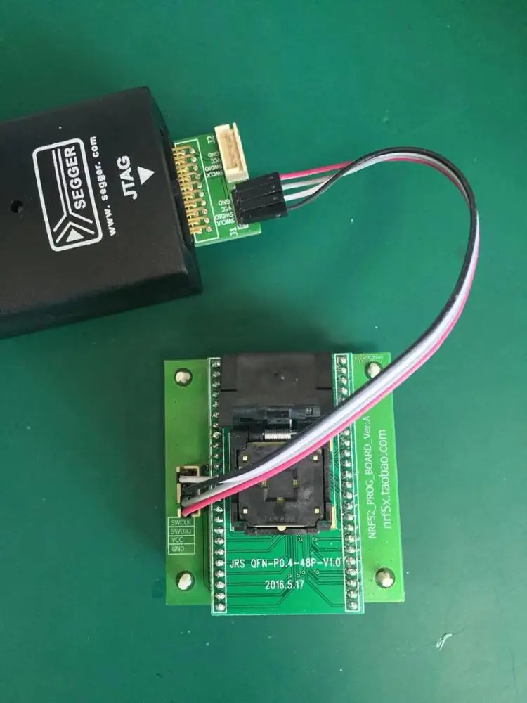 Nrf52832 Chip Burn-In Blok Vergulde Testblok Programmeur Burn-In Blok Adapter Qfn48