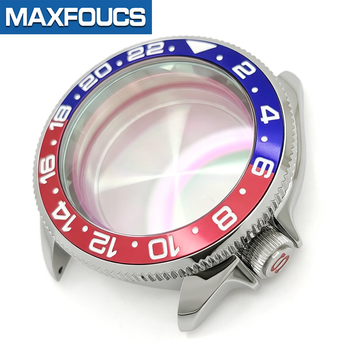 MM300 SKX 3.8 Uhrengehäuse-Set, silberfarben, poliert, passend für NH35/NH36/NH34 MOD-Uhrengehäuse, Teile, Saphirglas-Einsatz, Krone, individuell – Detail 17