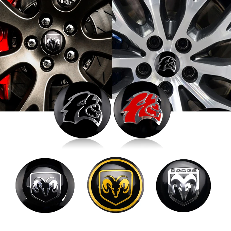 4 Uds 56MM aluminio centro de rueda de coche tapacubos insignia cubre pegatina para Dodge Durango calibre Dakota Neon SXT Nitro Ram1500 Viper