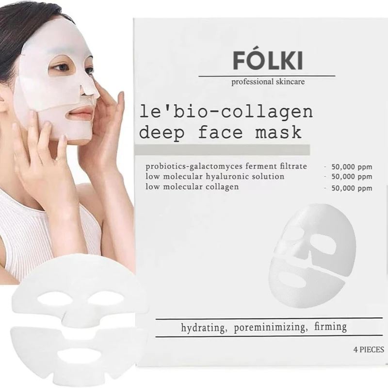 

4Pcs/box Bio-Collagen Deep Face Mask Absorbable Overnight Moisturizing Mask Anti Wrinkle Lifting Mask Firming Skin Care