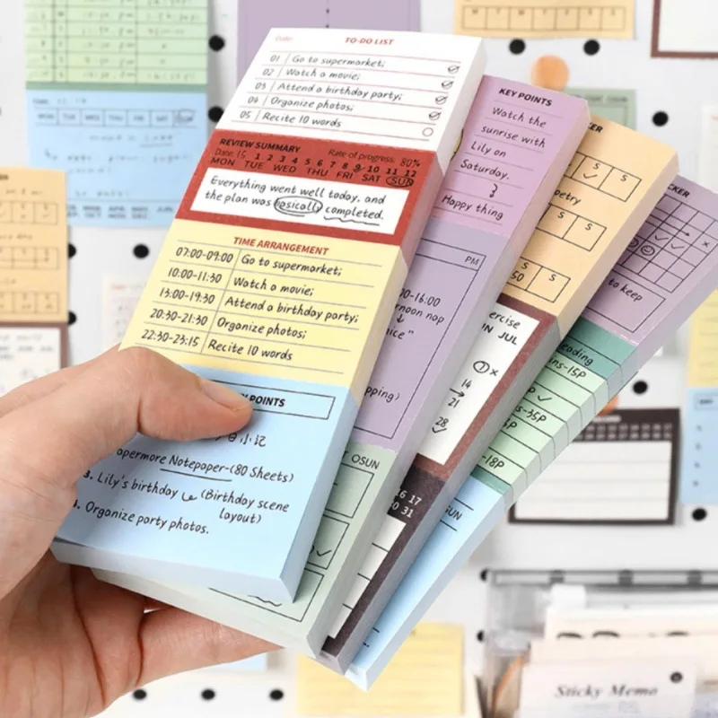 

Портативный журнал Life с тремя секционными липкими заметками, планировщиком списков заметок, рукописными материалами для блокнотов, отрывными липкими заметками