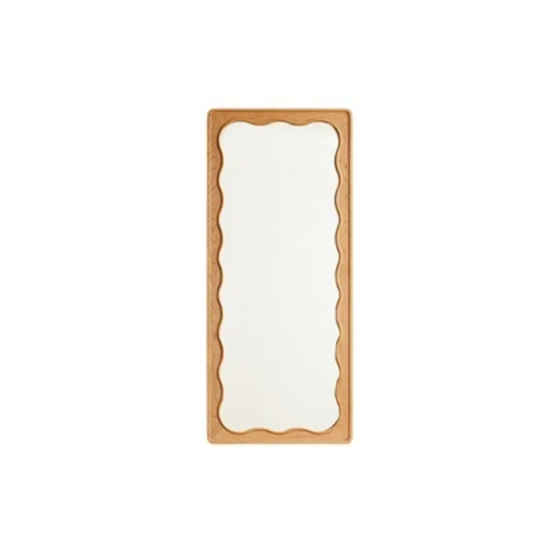 

Nordic solid wood full-length mirror Japanese ins style cherry wood bedroom wall-mounted fitting floor-to-ceiling