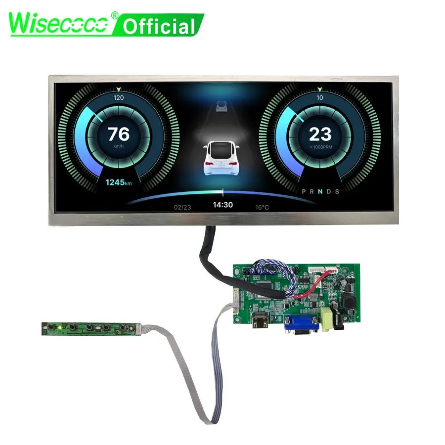 12.3 Inch 1920*720 Automotive Wide Stretched Lvds Ips Lcd Car Display 1000 Nits Instrument Cluster High Brightness