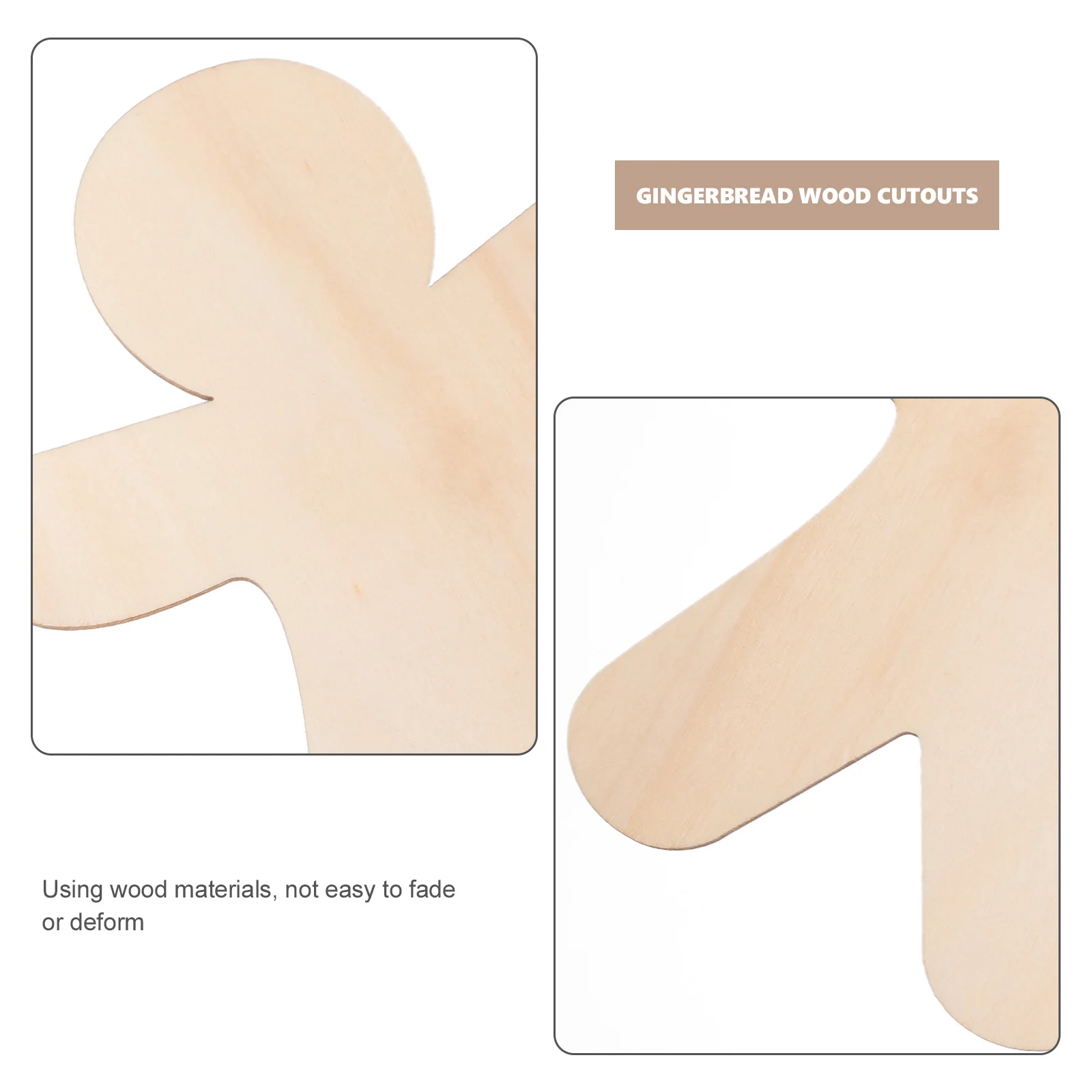 

10pcs Wooden Christmas Tree Decorations Gingerbread Cutouts Unfinished Diy Crafts Holiday Party Supplies Ornament