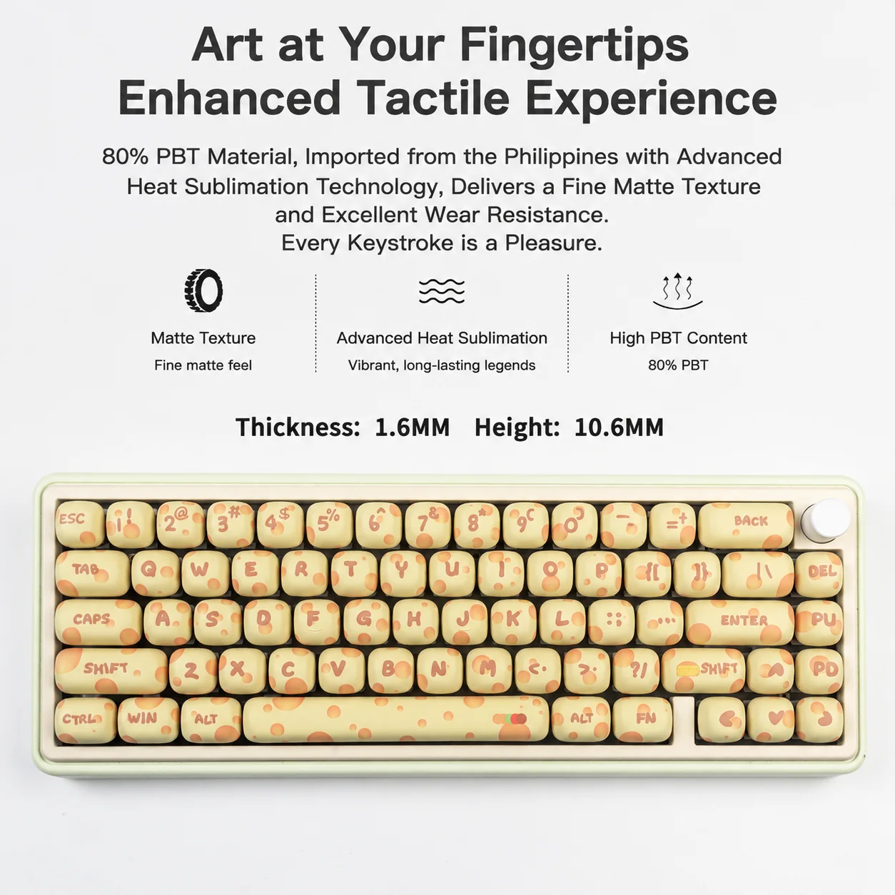 Cheese Keycaps 134 Keys PBT Material MOG Profile Rounded DYE-SUB Wooting Personalized For Cherry MX Switch Mechanical Keyboard