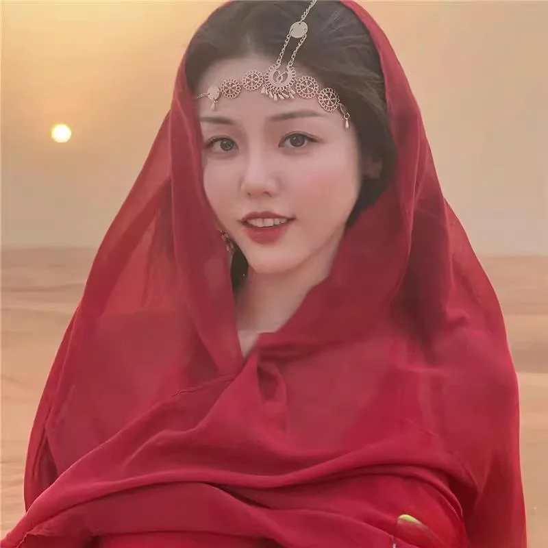 

Desert Style Cotton Linen Scarf Headscarf Beach Travel Turban Ethnic Flavor Salt Lake Qinghai Taka Accessories for Women