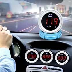 52mm Water Temperature Gauge+1/8NPT Sensor Fuel Level Oil Pressure Gauge Voltmeter Universal for Marine Boat Car Truck 12V/24V