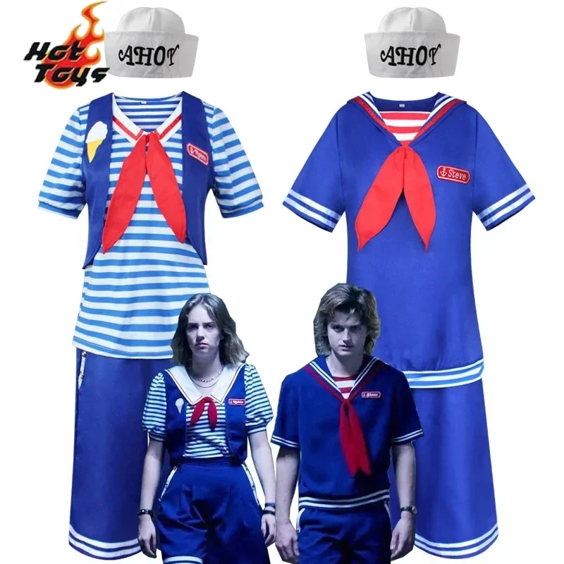 Hot Toys Adult Stranger Thin Season 3 Robin Steve Harrington Scoops Ahoy Cosplay Costume Sailor Uniform Halloween Cos Suits