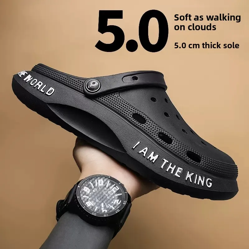 Men's Summer Outdoor Wear Anti-Slip Wear-Resistant Operating Room Sensation Head Cover Slippers Beach Sports Sandals