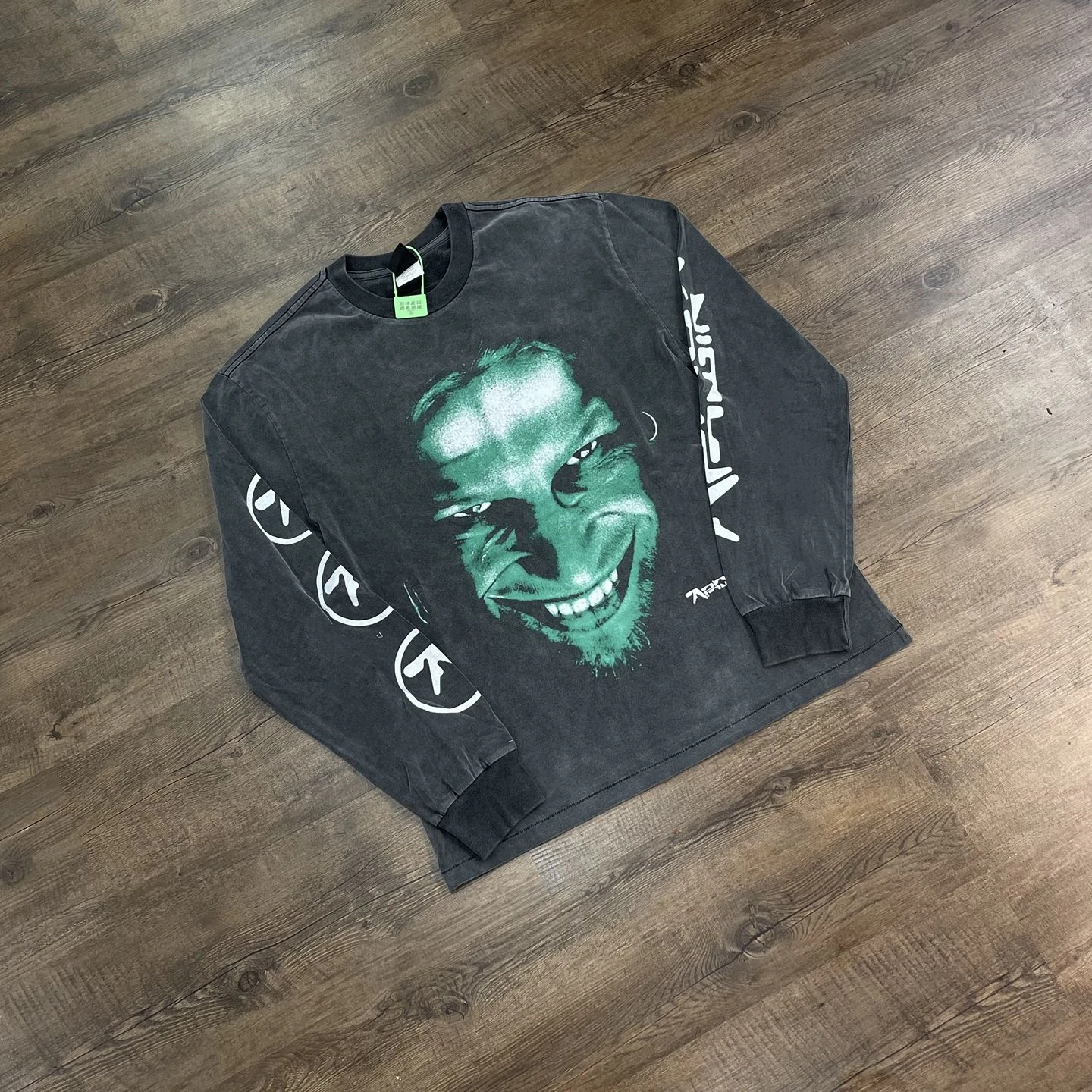 

Yao Fashion Saint OF Michael Washed Old Casual Vintage Band Punk Rock Oversize Graphics Long Sleeve Tops Tee T Shirt For Men