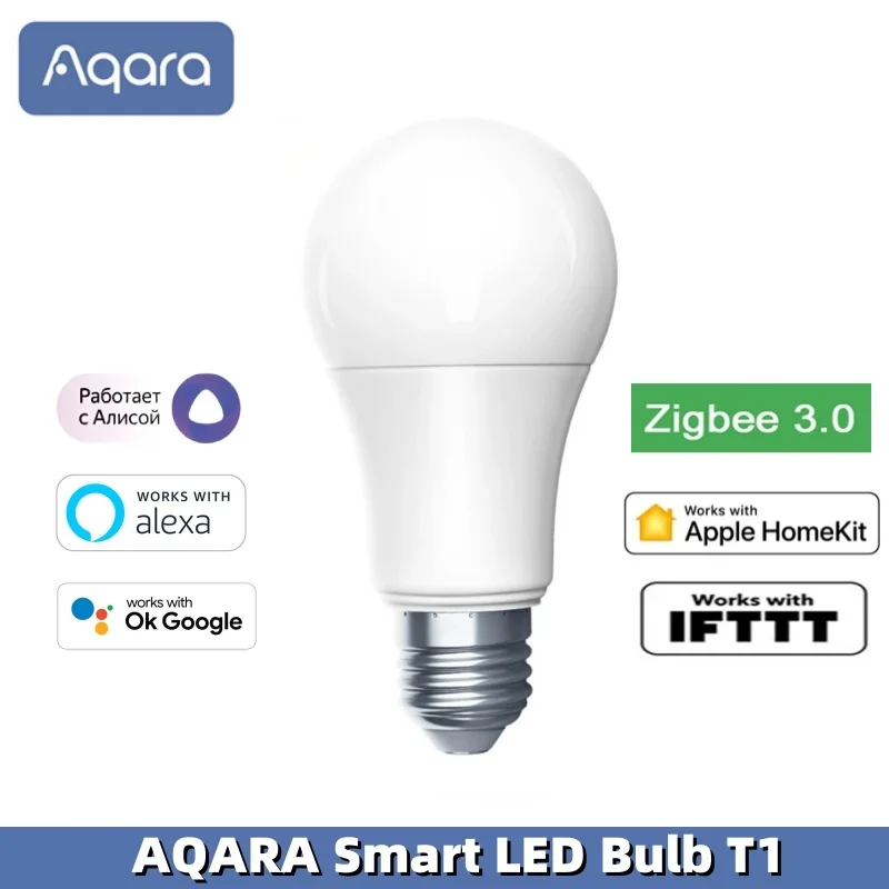 Aqara الذكية LED لمبة T1 الانضمام الأبيض زيجبي 3.0 E27 6500K 220-240 فولت بلوتوث المنزل الذكي ضوء ل Homekit أليس جوجل اليكسا