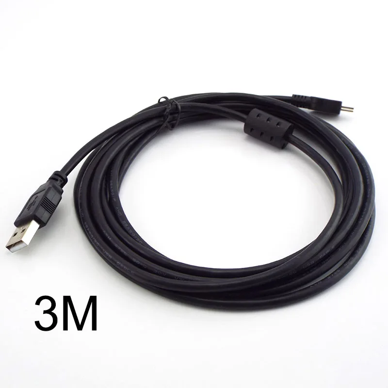 Mini Cable de carga de datos USB 0,3, Puerto en T, 5 pines, 0,5 M, 1,5 M, 2,0 M, 3 M, 5M, cargador rápido para reproductor MP3, MP4, cámara Digital DVR para coche