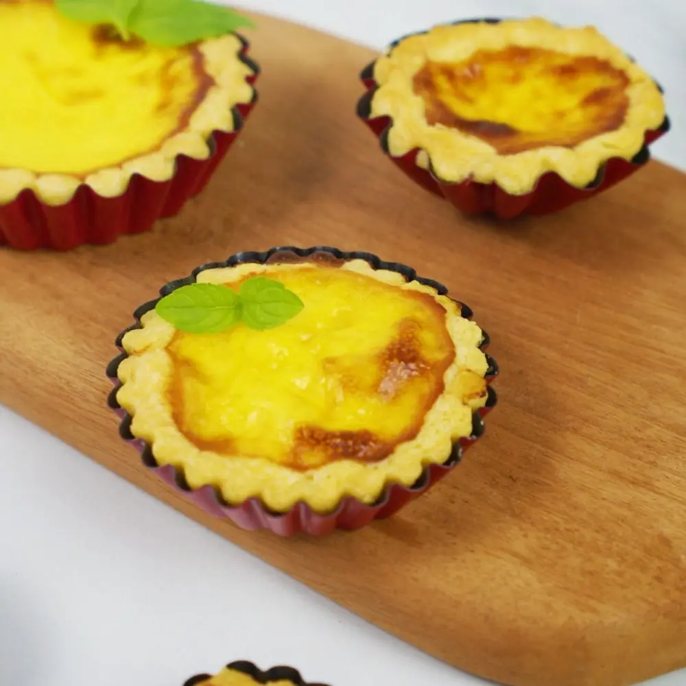Bakeware Carbon Steel Egg Tart Molds Mini Non-stick Flan Pan Mold Creative Reusable Tartlet Baking Mold Pie Pizza