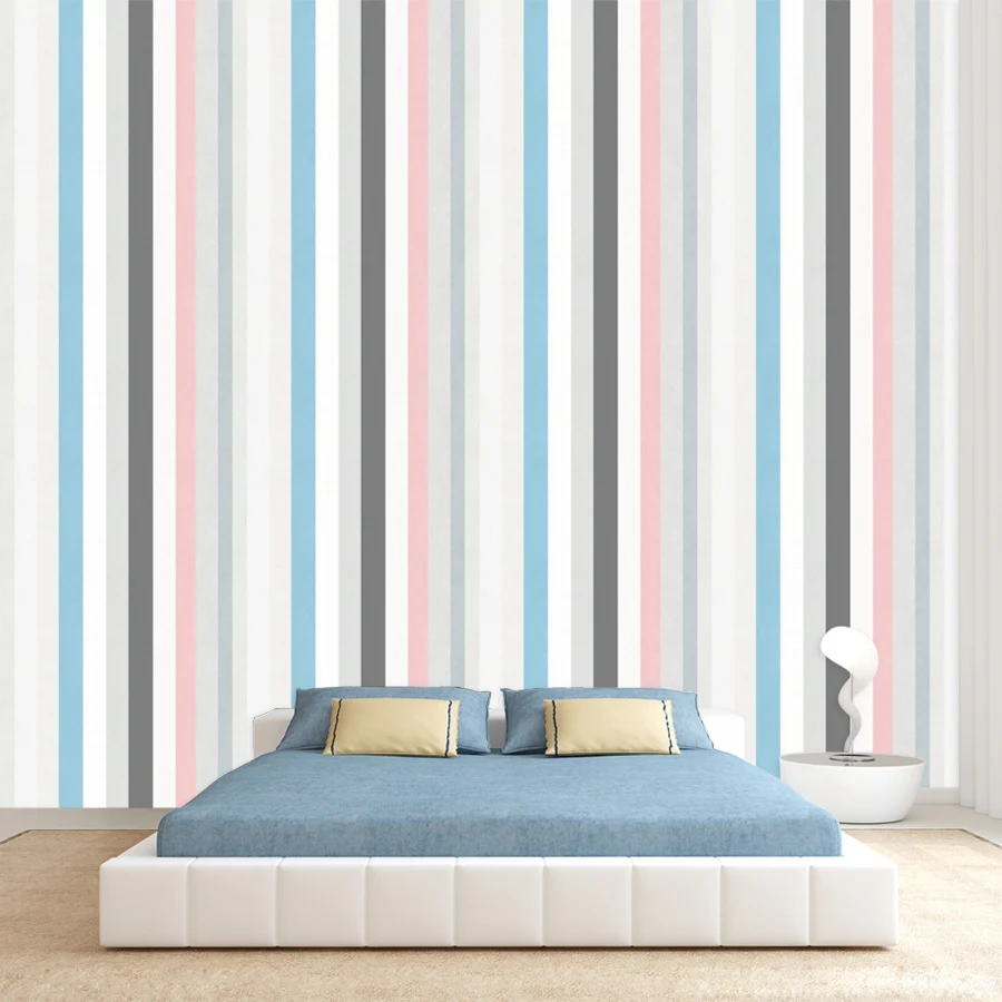 15+ Abstract Geometry Striped Pastel Colors Mural, Self Adhesive Optional, Wallpaper for Living Room Decoration Sofa Home Decor