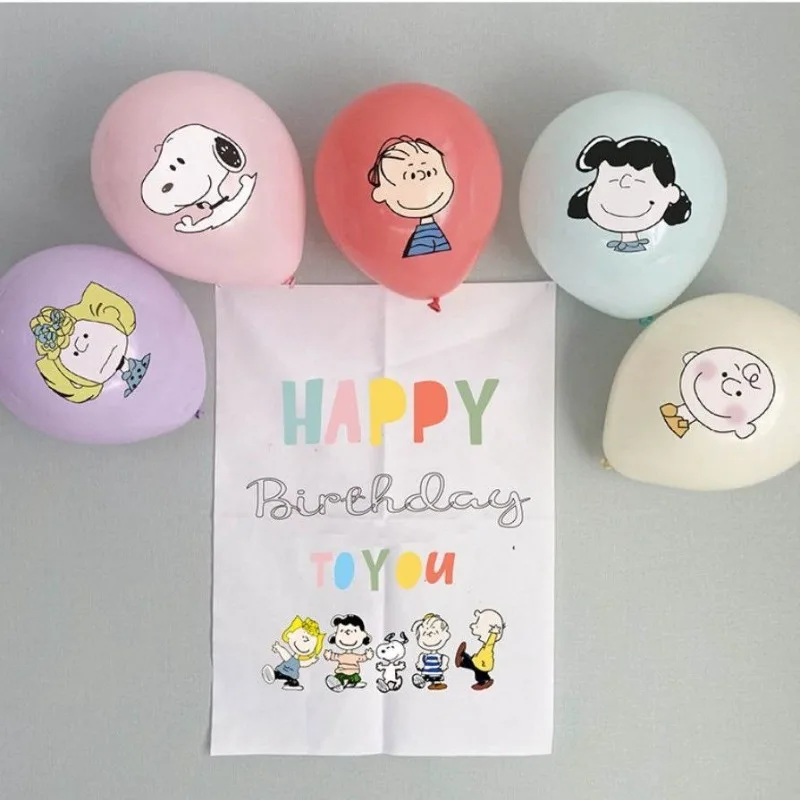 ลูกโป่งสีการ์ตูนอนิเมะสนูปี้และชาร์ลีมาการองของตกแต่งงานเลี้ยงวันเกิดของเด็กผู้หญิงเด็กผู้ชายของขวัญขายส่ง