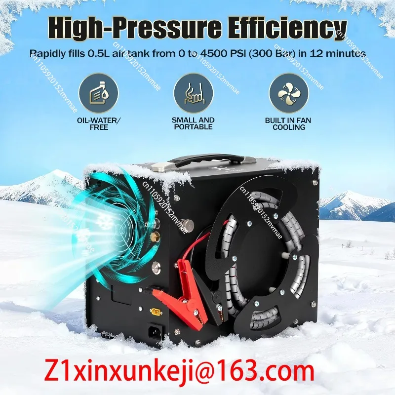 Высокое напряжение постоянного тока 12 В 110 В/220 В катушка с автоматической остановкой 4500 фунтов на квадратный дюйм 300 бар погружной домашний воздушный компрессор PCP