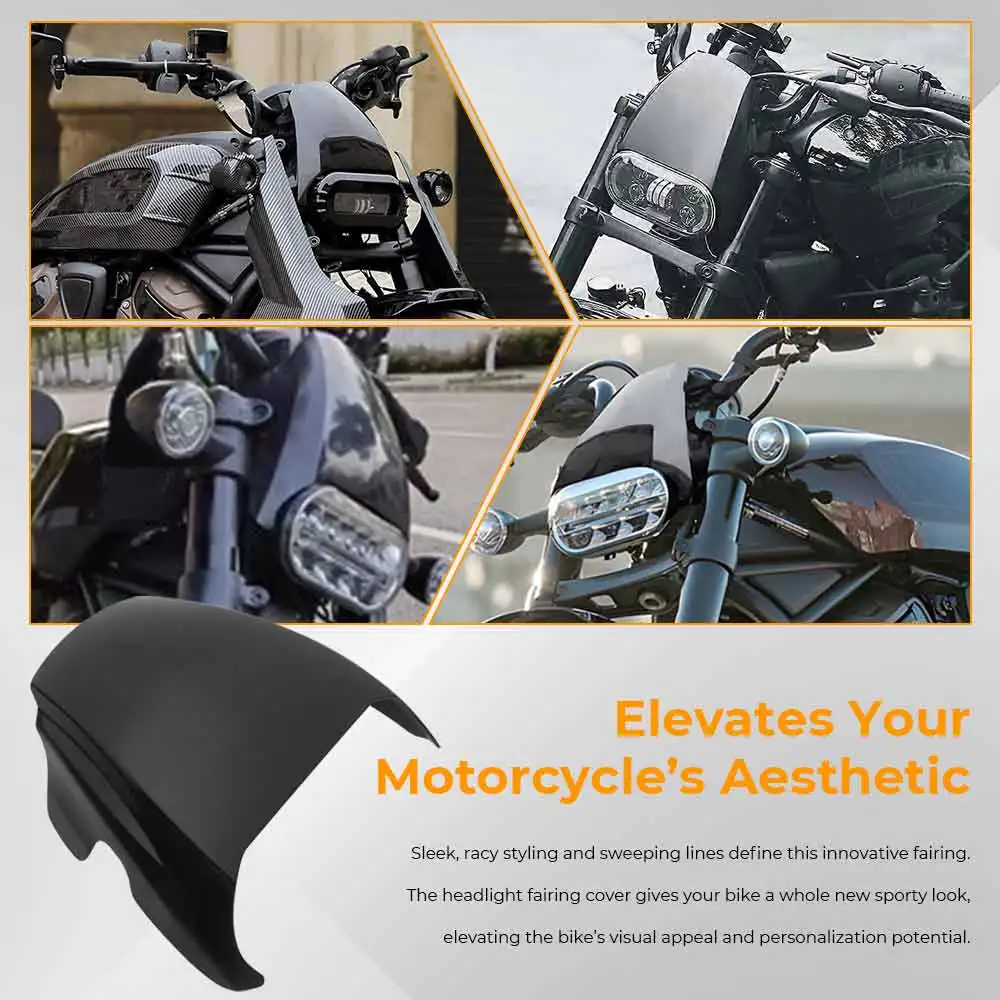 Motorcycle Black Headlamp Front Cowl Headlight Fairing Cover ABS Plastic Aluminum Alloy For Harley Sportster S RH1250S 2021-2026