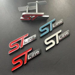 3D Metal ST Line Logo Car Front Grill Emblem Sticker Rear Trunk Badge For Ford Kuga MK3 MK4 S Max Focus Puma Fiesta Accessories