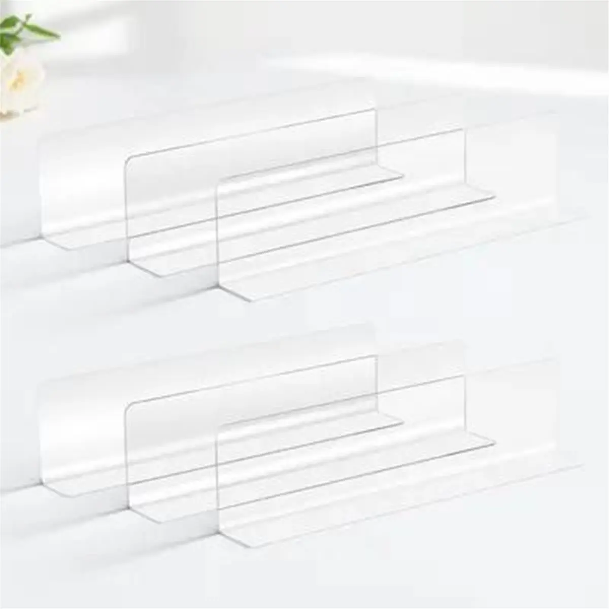 20Pcs L Shape Plastic Shelf Dividers for Supermarket and Retail Store Cabinets