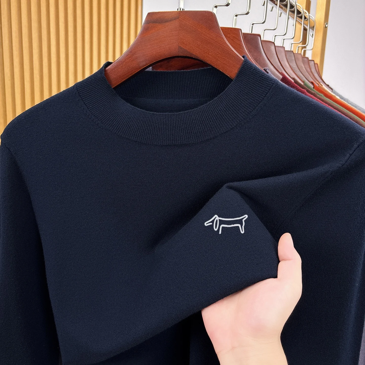 Autumn Winter Luxury Men's O-Neck Knit Sweater Warm Soft Original Long Sleeved Pullover  Tops Business Versatile Men's Clothing