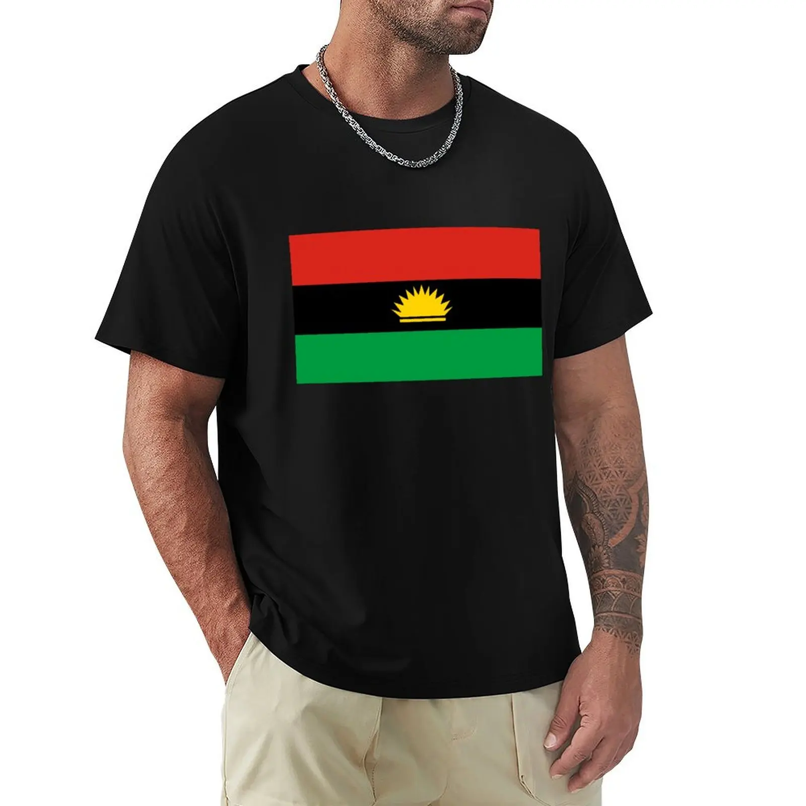 Camiseta con la bandera de Biafra (B?afra), camiseta básica, sencilla, informal, de manga corta
