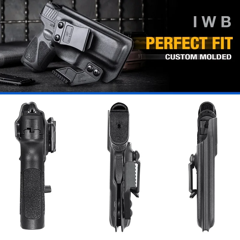 IWB fondina da trasporto nascosta Kydex con artiglio per Taurus G2C /TS9 Glock 17/ 19/43 MP9 Outdool Tactical Bag Pistol Airsoft Accessor