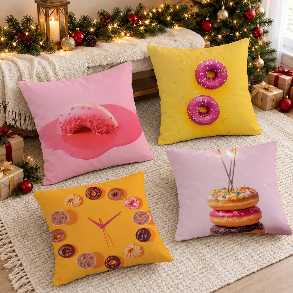 Sugary Adorable Anime D-Donut Cushion Cover Sofa Living Room Home Decor Invisible Zipper Anti-dustmite Shell