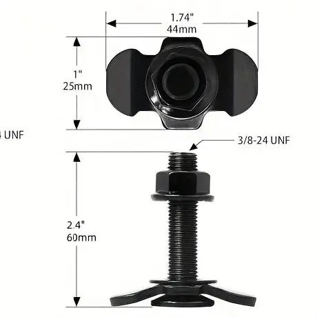 Black M8 Threaded Fixed Buckle Aluminum Rail Accessories For Caravan Camping Truck Modification 8.8 Grade Silver Color Options