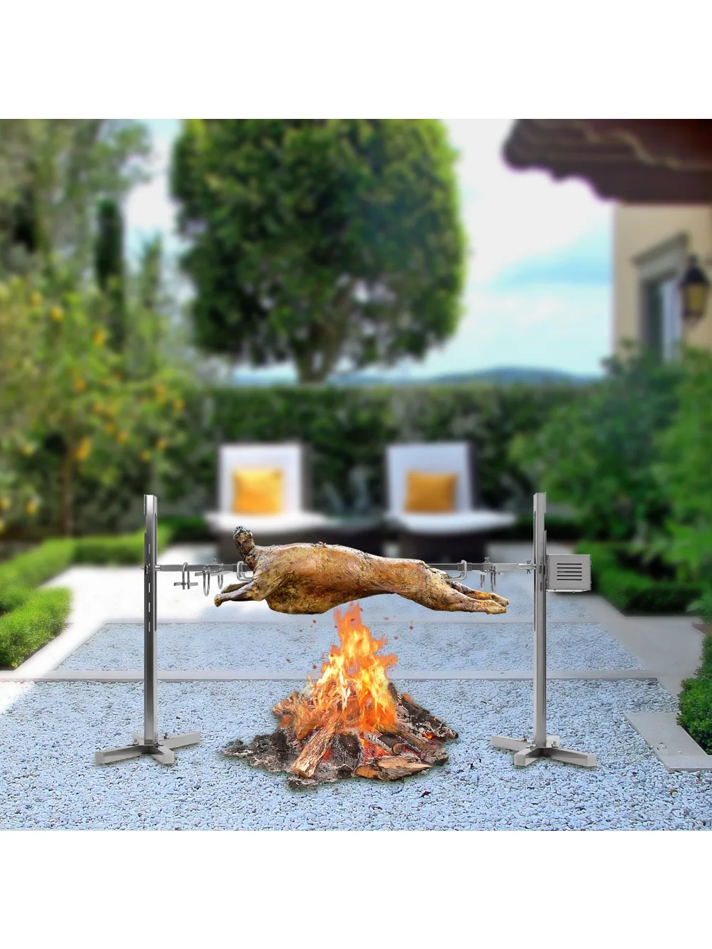 Brochette de barbecue avec brochette de barbecue en acier inoxydable 15 W moteur à grand couple 30 kg rôtissoire électrique avec moteur rôtissoire 220 V