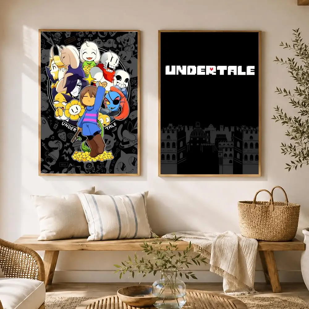 Video Game Undertale Poster HD poster wall art self-stick no-residue for home cafe office great gift