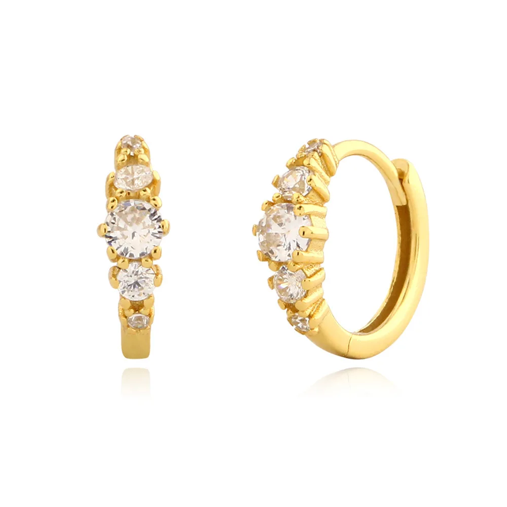 

CCFJOYAS 9mm 925 Sterling Silver Clear Zircon Hoop Earrings Light Luxury Women Party Wedding Earrings Jewelry Gift