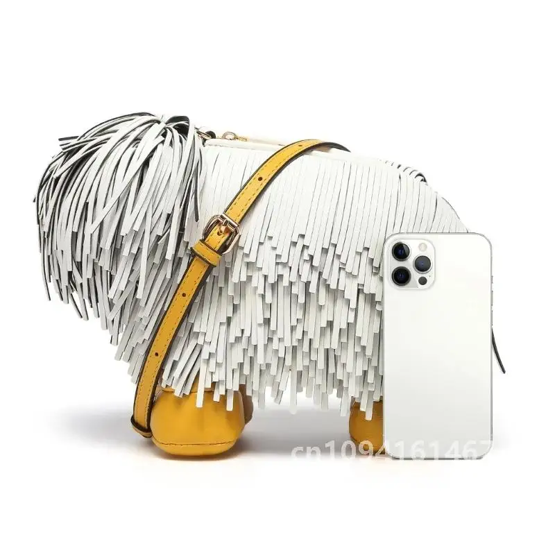 Practical Crossbody Bag Dog Shaped PU Leather Handbag Functional Shoulder Purse Perfect for Fashion Forward Individual