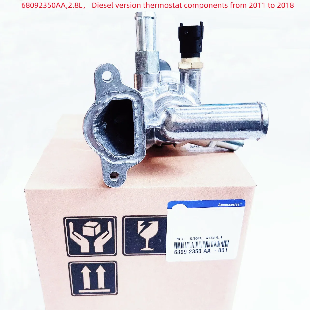 WAP02 Thermostat Component, 68092350AA, 68027612AA,Suitable For: 2.8 L, Diesel version, Wrangler JK, Freeman KK, 2007-2018