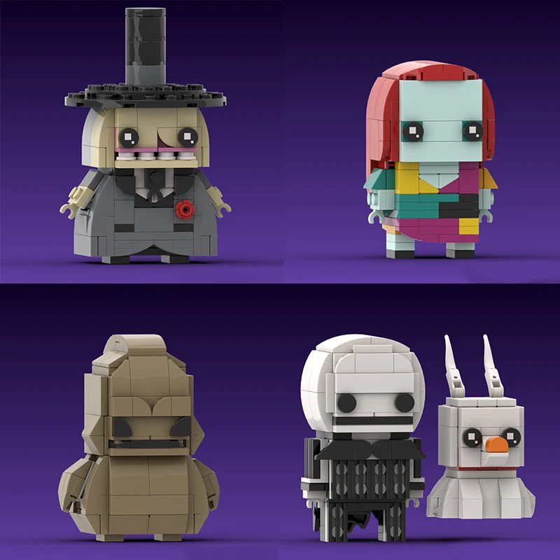 

Конструктор MOC по мотивам фильма Nightmareal до Рождества, мэр Салли кирпичной, строительный блок, Хэллоуин, тыква, ведьма, Аниме фигурки, кирпичи, игрушки