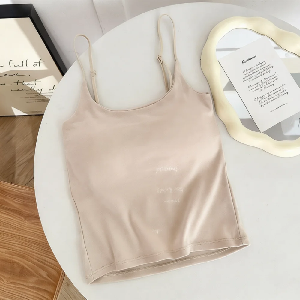 Women Breathable Padded Camisole Cotton Tank Top Summer Underwear Female Wireless Basic Fashion Casual Sleeveless